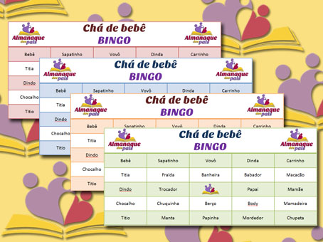 60 Cartelas Baby Bingo De Chá Revelação - Arquivo Pdf